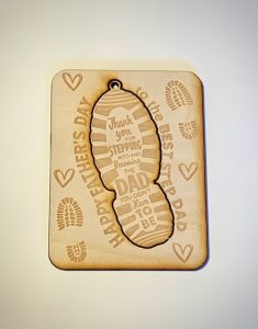 Laser Cut wooden Step father card