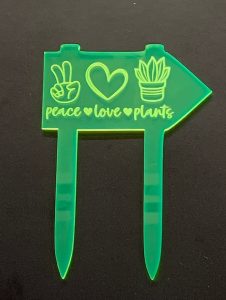 Peace Love Plants mini garden marker